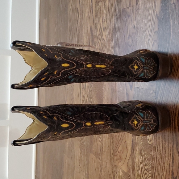 🔥🔥Host Pick🔥🔥Corral Vintage Butterfly Cowboy Black Boots Size 6 NWT - Picture 5 of 9
